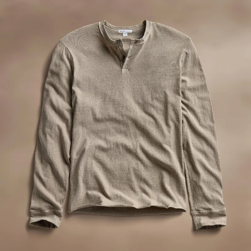 Slub Jersey Henley - Overcast Pigment