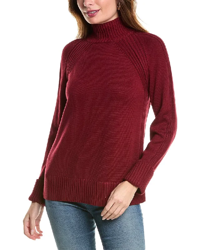 Jones New York Directional Mock Neck Sweater