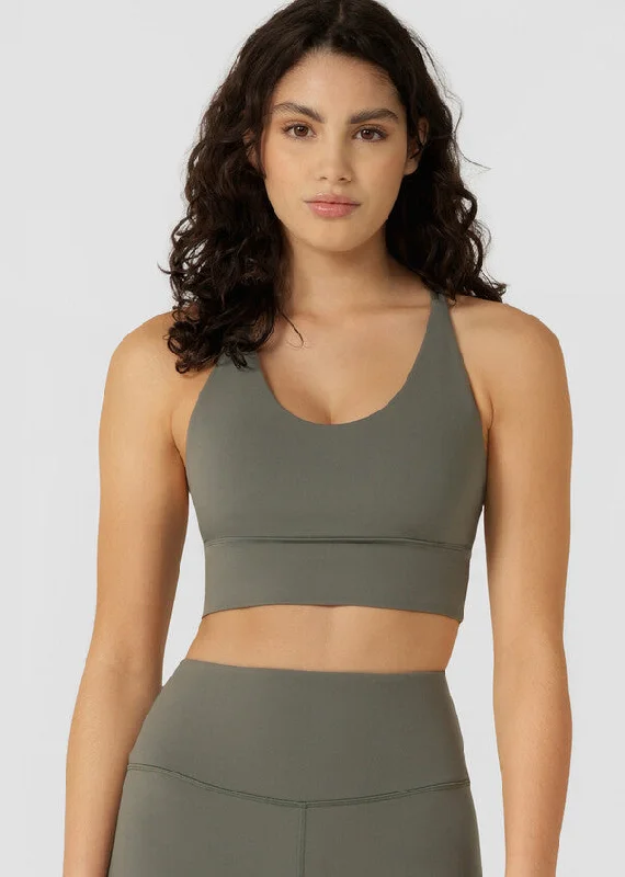 Lorna Jane Lotus Longline Sports Bra - Agave Green