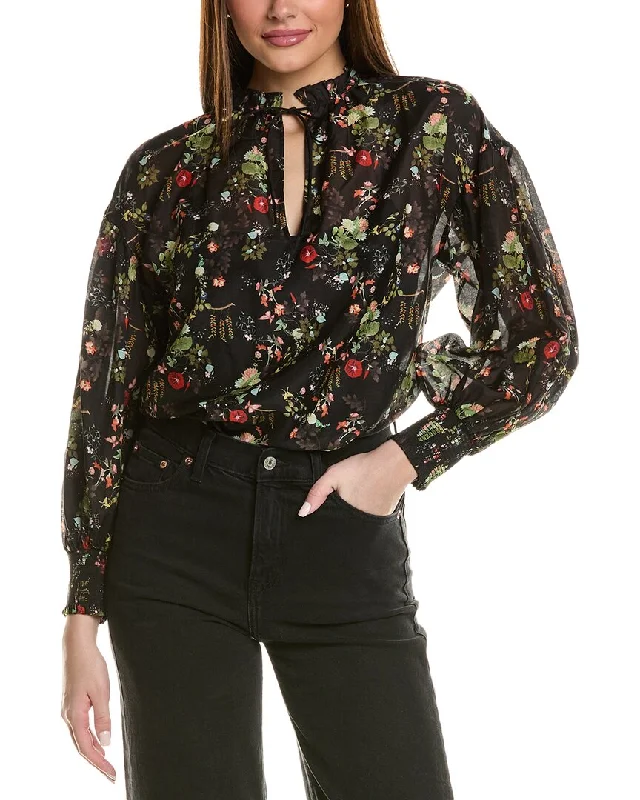 Alice + Olivia Julius Silk-Blend Tunic