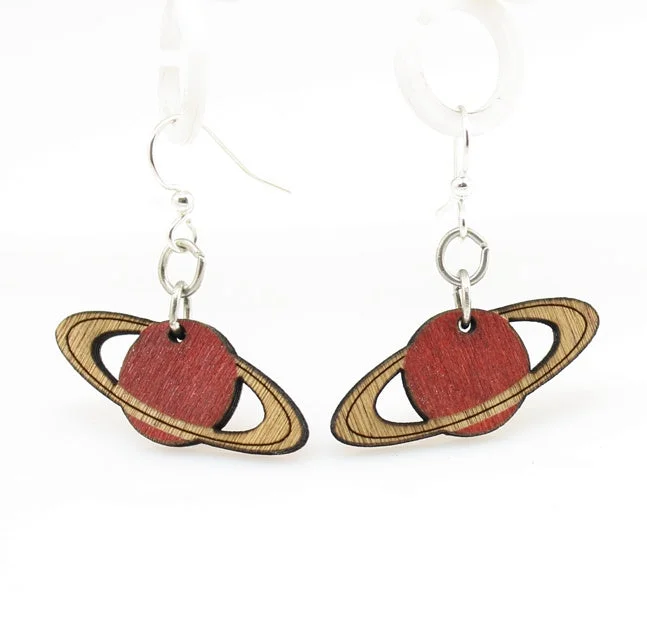 Wooden Saturn Earrings