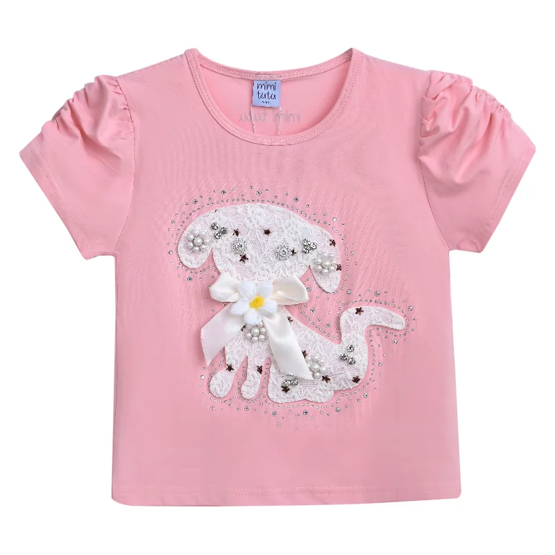 Pink Puppy Applique T-Shirt