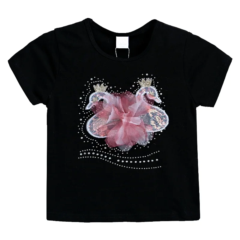 Black Swan Applique T-Shirt