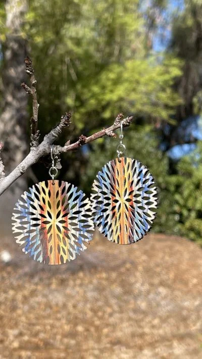 Wooden Sunset Earrings