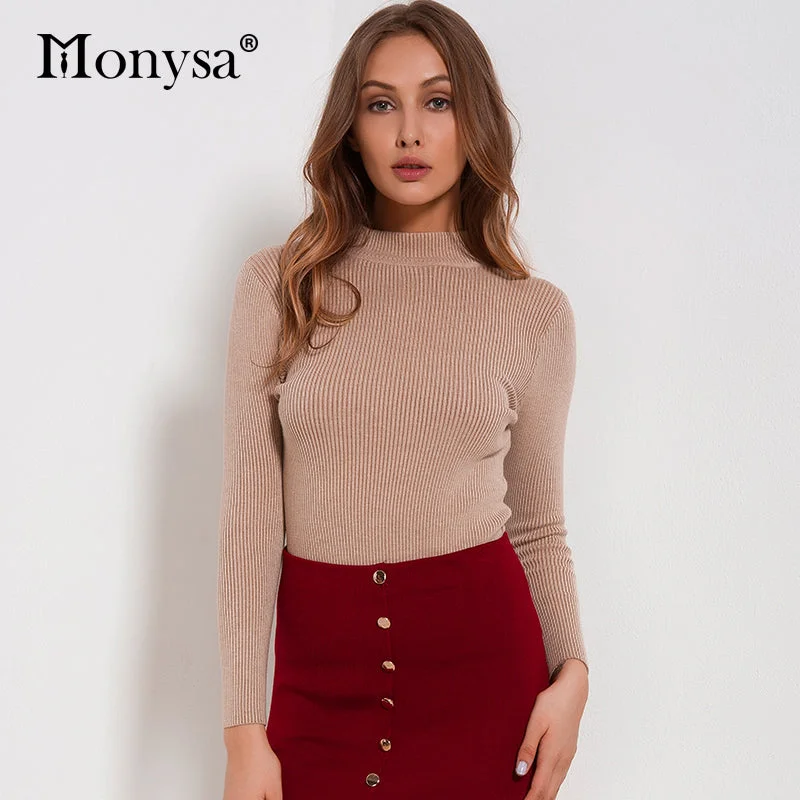 Women Sweaters And Pullovers 2018 New Autumn Winter Clothing Casual Knitted Women Tops Long Sleeve Basic Sweaters For Women