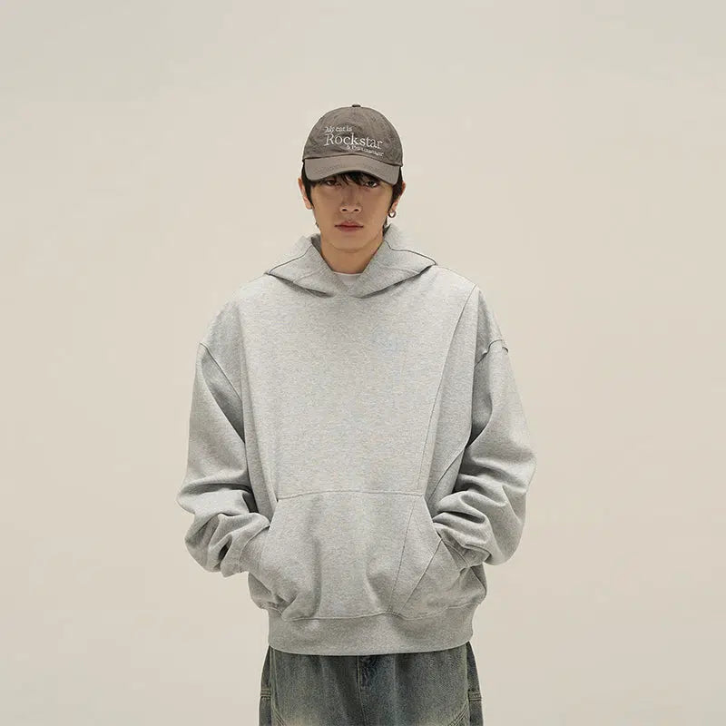 Gray Basic Hooded Sweatshirts