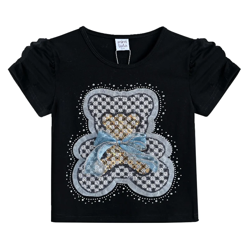 Black Bear Applique T-Shirt