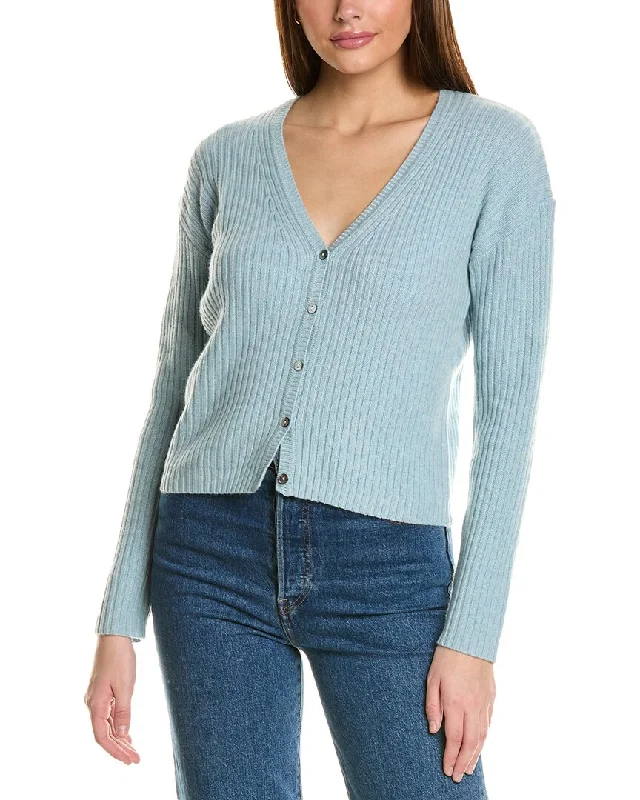 Collaboration Amanda Rib Plaited V-Neck Cashmere Cardigan