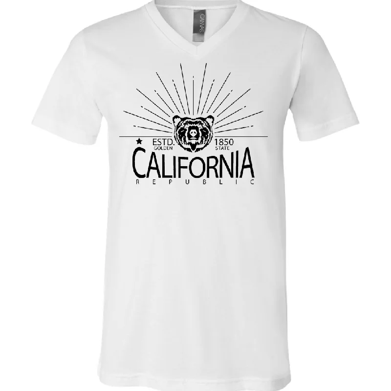 California Golden State Black Print Asst Colors V-Neck