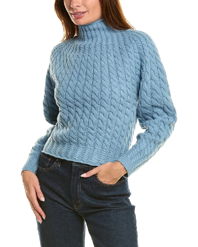 Theory Sculpted Turtleneck Wool & Cashmere-Blend Sweater