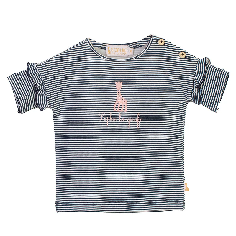 Navy Giraffe Print T-shirt