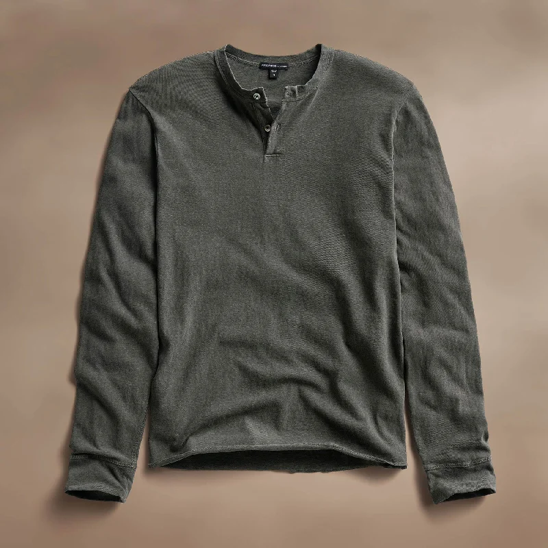 Slub Jersey Henley - Granite Pigment