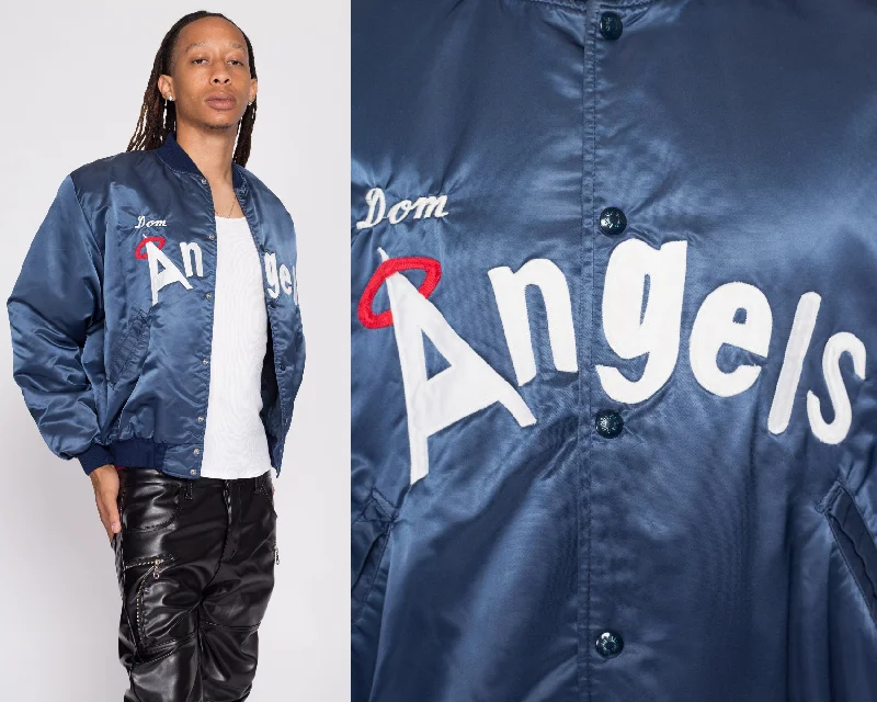 80s Angels Baseball Team Satin Jacket - Men's Large