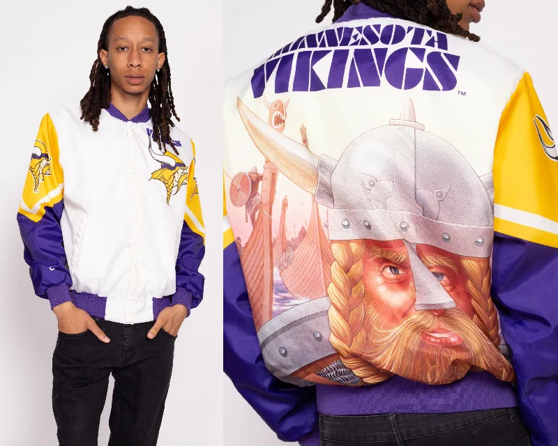 90s Minnesota Vikings Chalk Line Windbreaker Jacket - Men's Large