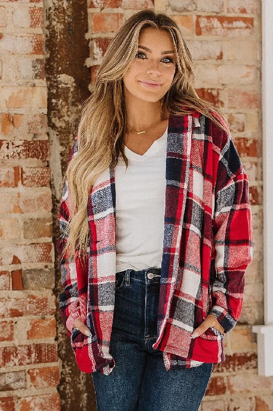 Amanda Plaid Hooded Shacket | S-XL