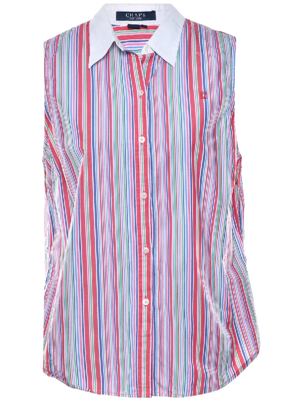 Chaps Striped Blouse - L