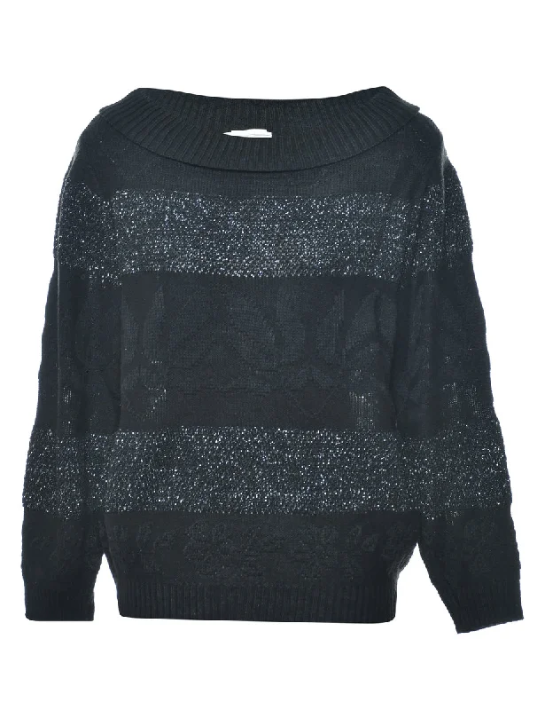 Lurex Thread Pattern Jumper - L