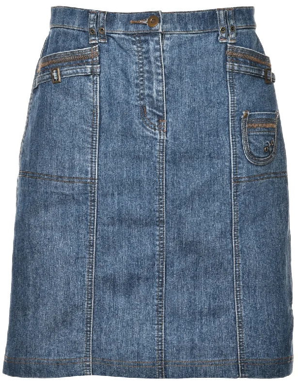 Pencil Shape Denim Skirt - M