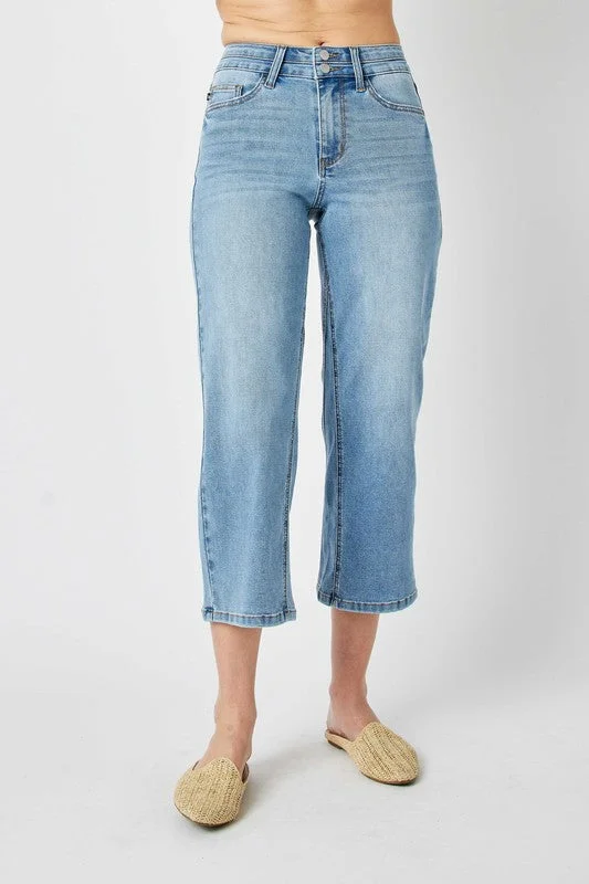 Judy Blue Double Crop Wide Leg Jeans