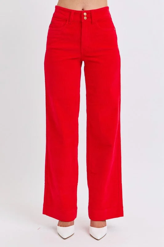 Judy Blue High Rise Wide Leg Corduroy Trousers