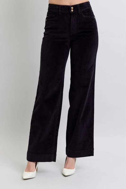 Judy Blue Black High Rise Corduroy Trousers