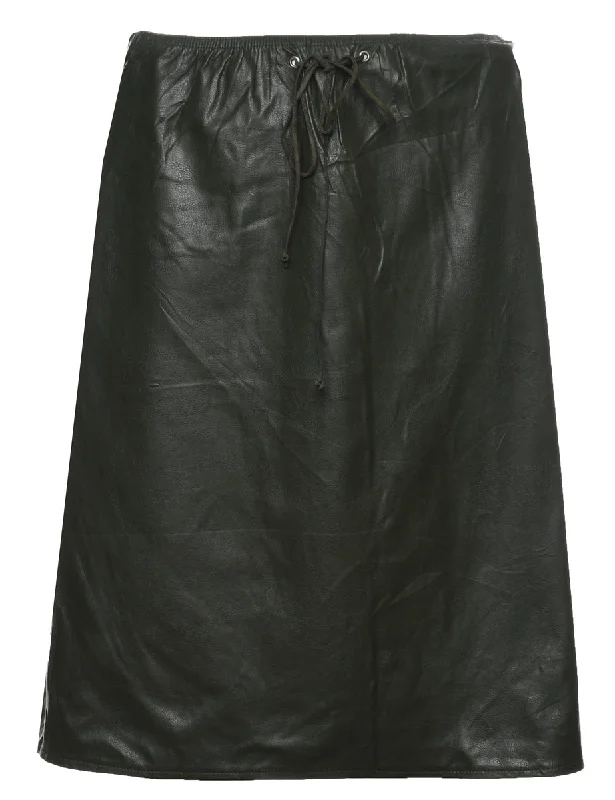 A-Line Leather Skirt - M