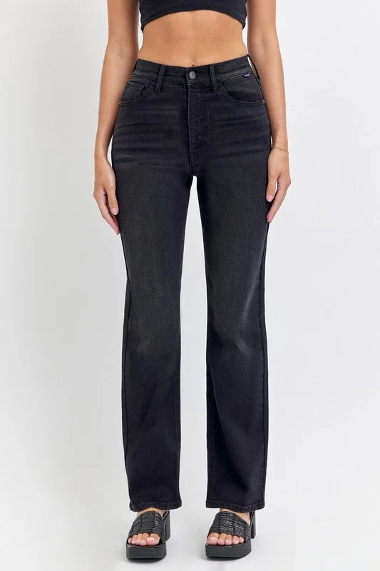 Cello Black Super High Rise Dad Jean