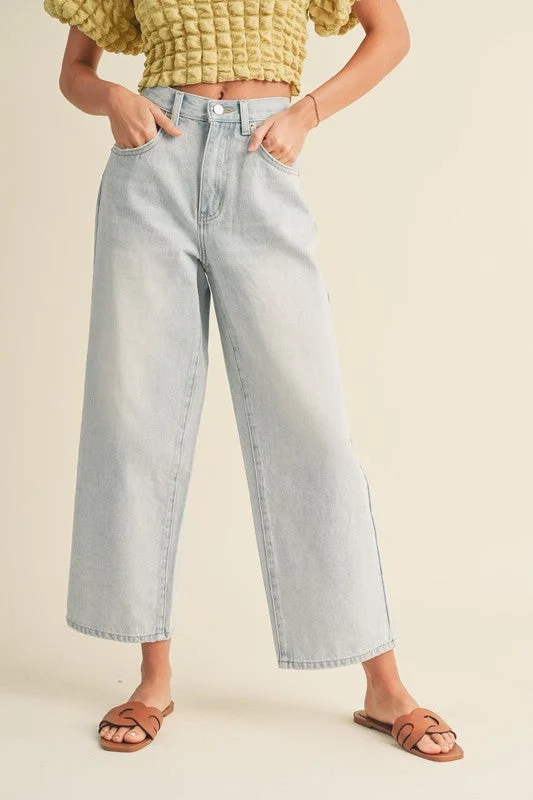 Miou Muse High Adjustable Waist Cropped Jeans