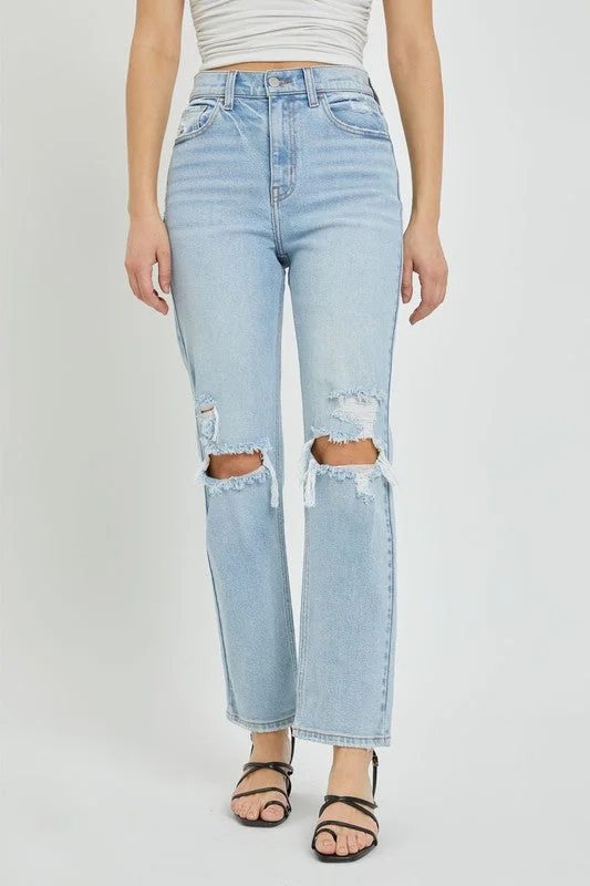 Cello High Rise Light Denim Straight Jeans