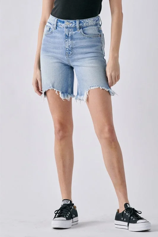 Cello High Rise Frayed Bermuda Shorts