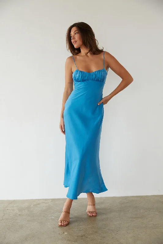 Andie Open Back Satin Maxi Dress