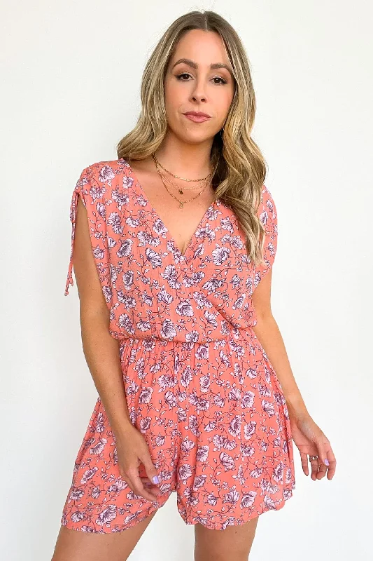 Sunshine Everywhere Floral Print Ruched Romper - FINAL SALE