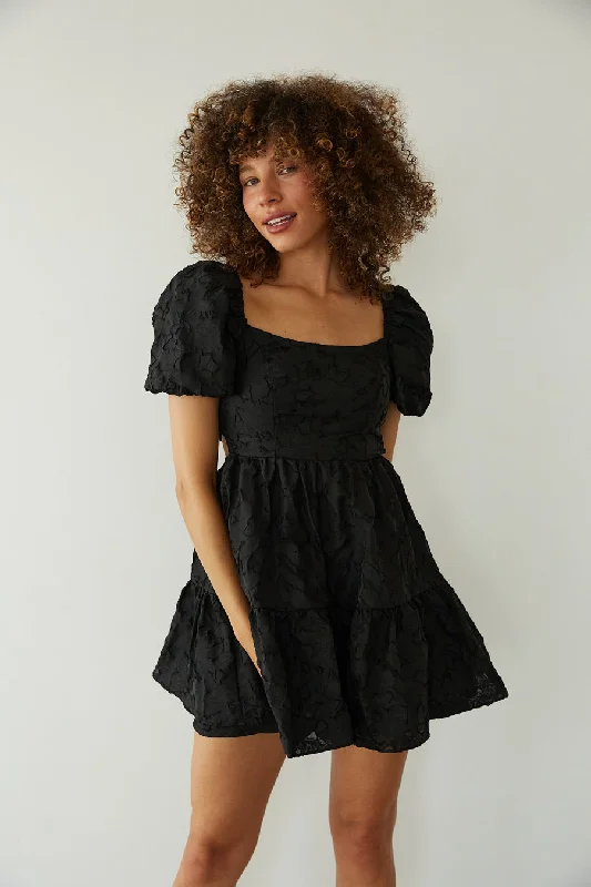 Whitley Tie Back Puff Sleeve Babydoll Mini Dress