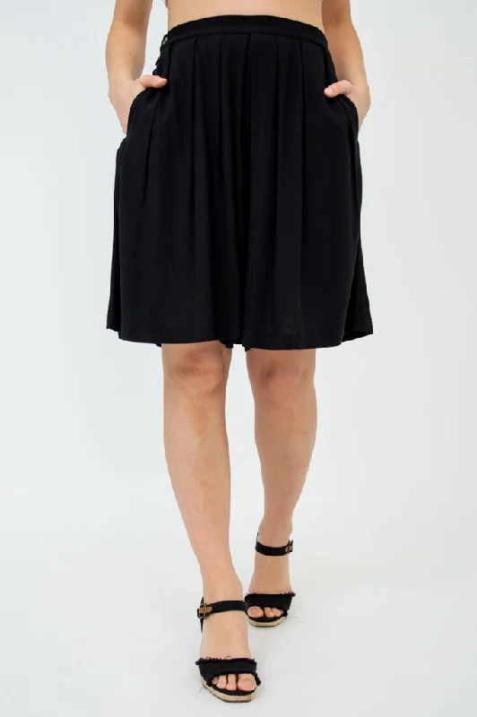 Betty Shorts, Black, Linen Bamboo