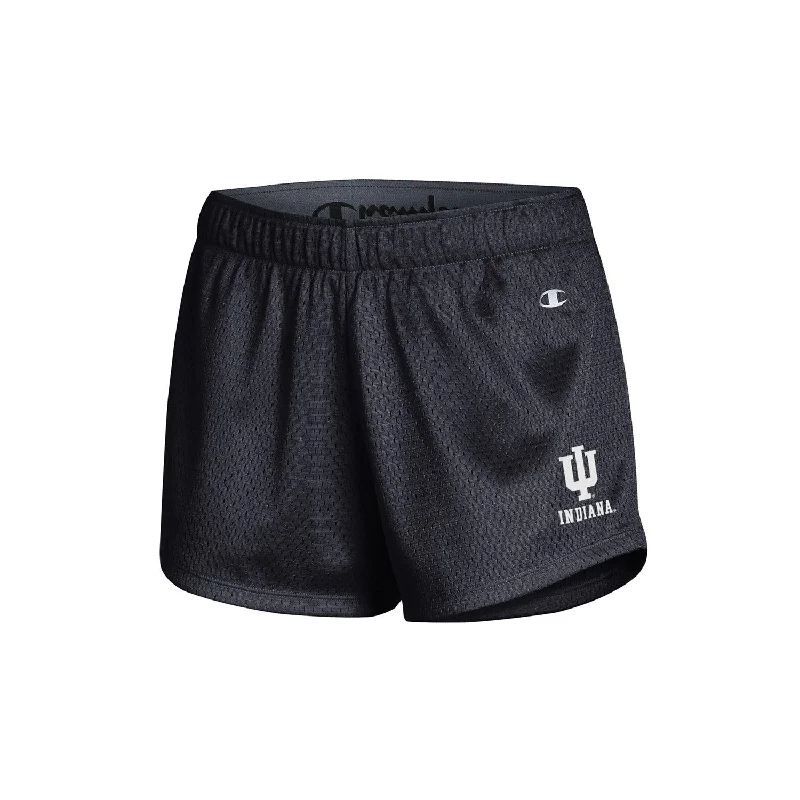 Ladies Indiana Hoosiers Black Mesh Shorts