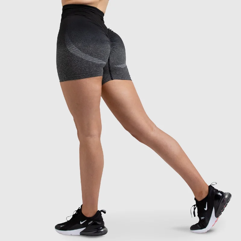 Ombre Scrunch Seamless Shorts - Black