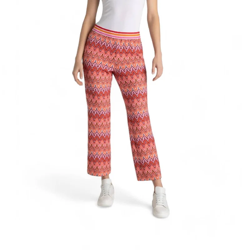 Flare Kick Pant In Pumpkin Orange Jacquard