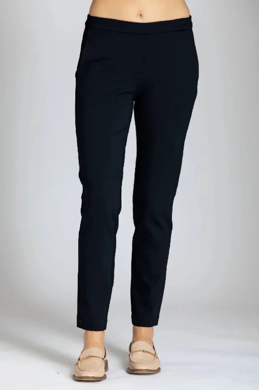 Pull On Ponte Trousers In Black