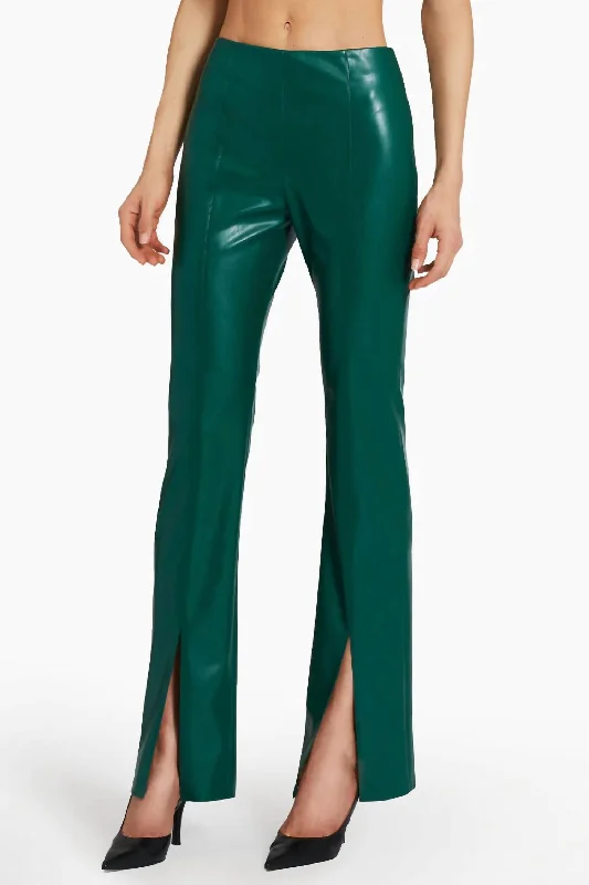 Tavira Faux Leather Pant In Green